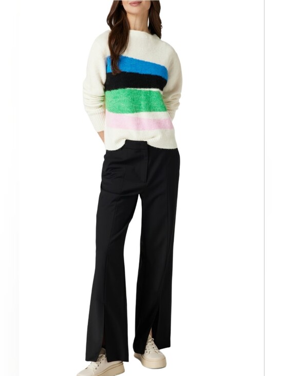 Opus Sweaters - Opus Polora Angora Wool Blend Knit Colorblock Sweater Size 38 EU